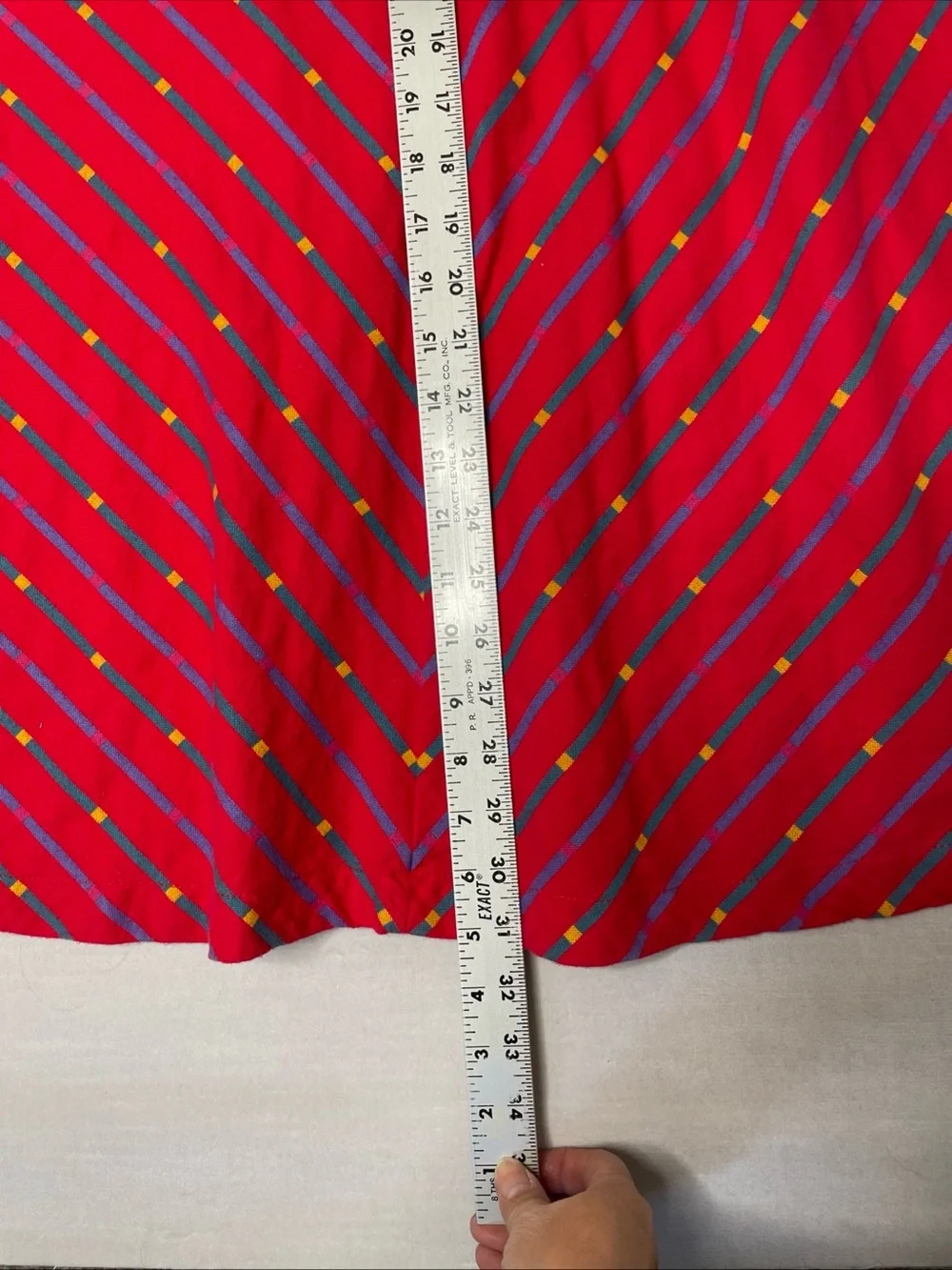 Gudrun Sjoden Red Colorful A-Line Skirt Cotton Pull on Size Small Elastic Waist - Picture 8 of 9